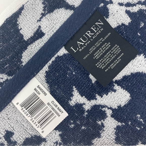 Lauren Ralph Lauren Sanders Club Navy Floral set of 3  Wash cloths NWT - Picture 4 of 4